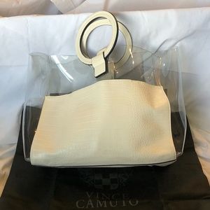 White and clear tote